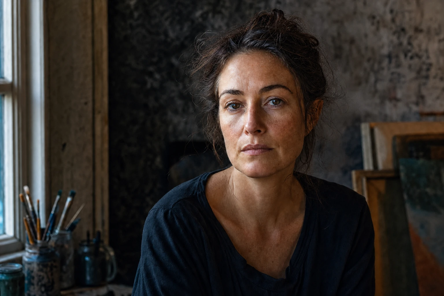 Portrait éditorial après retouche avancée des imperfections et de la lumière