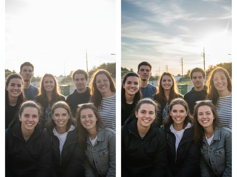 Retouche photo de groupe